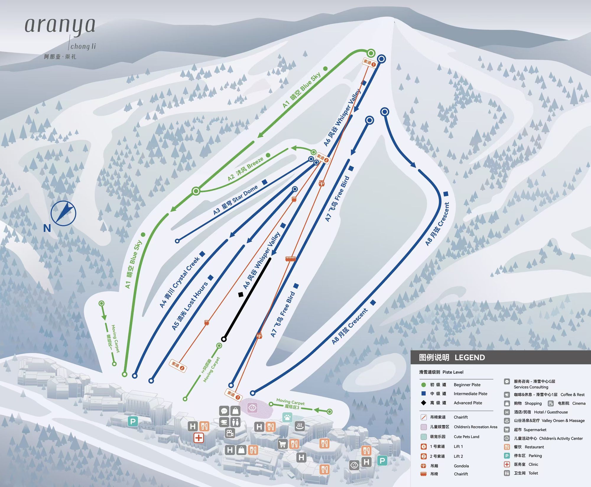 拾雪川滑雪场雪道图