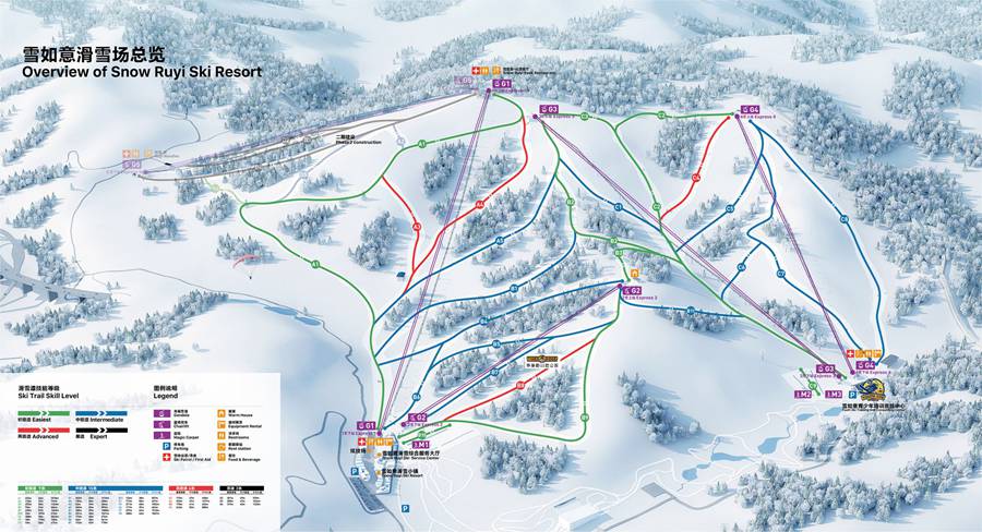 查看雪如意滑雪场雪道参数